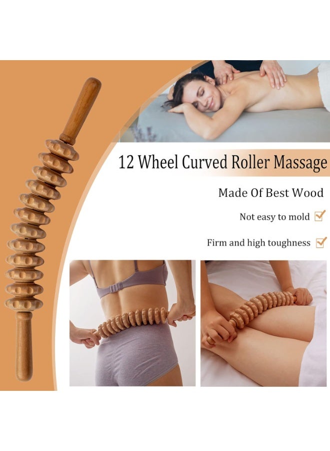 6-في-1 أداة تدليك العلاج الخشبي ، مجموعة العلاج الخشبي ، أداة الكشط الخشبية ، حبل الأسطوانة التدليك الخشبي لتشكيل ومكافحة الدهون - Image 2